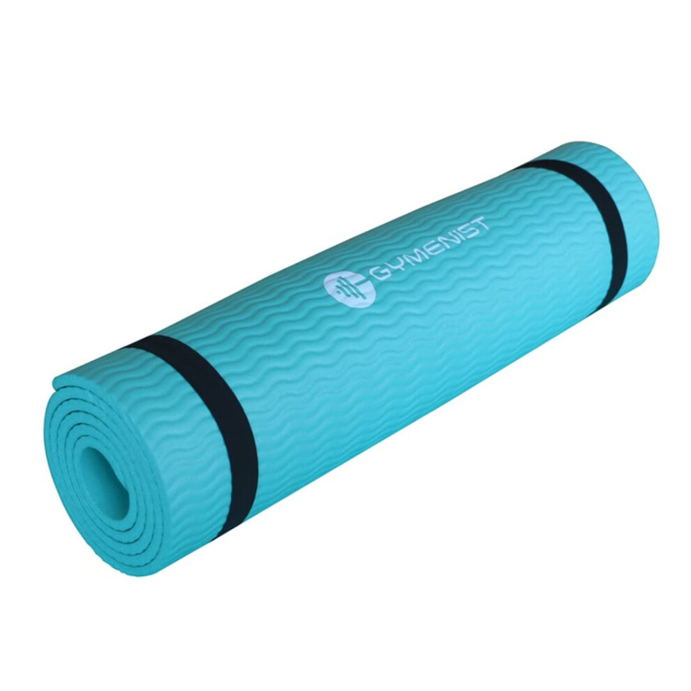 Tapis de yoga   pais GYMENIST, 61 x 180 cm, id  al pour le camping, les entra  nements cardio, le Pilates et la gymnastique (bleu sarcelle)