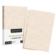 Natürliches cremefarbenes Briefpapier aus Pergament und Recyclingpapier | 65-Pfund-Cover-Karton | 11"" x 17"" Zoll | 50 Blatt pro Packung