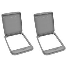 Rev-A-Shelf 50 Qt onder gootsteen vervangend plastic vuilnisbakdeksel voor onderkast keuken- en badkamerkast zilver RV-50-LID-17-1-40 (2 stuks)