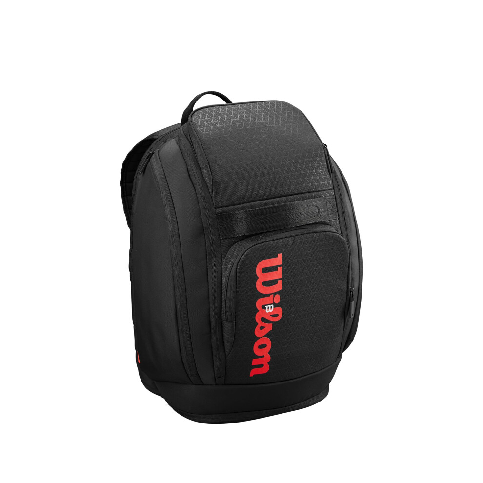 WILSON Clash V3 Super Tour Tennis Backpack - Black/Infrared  Holds up to 2 Rackets