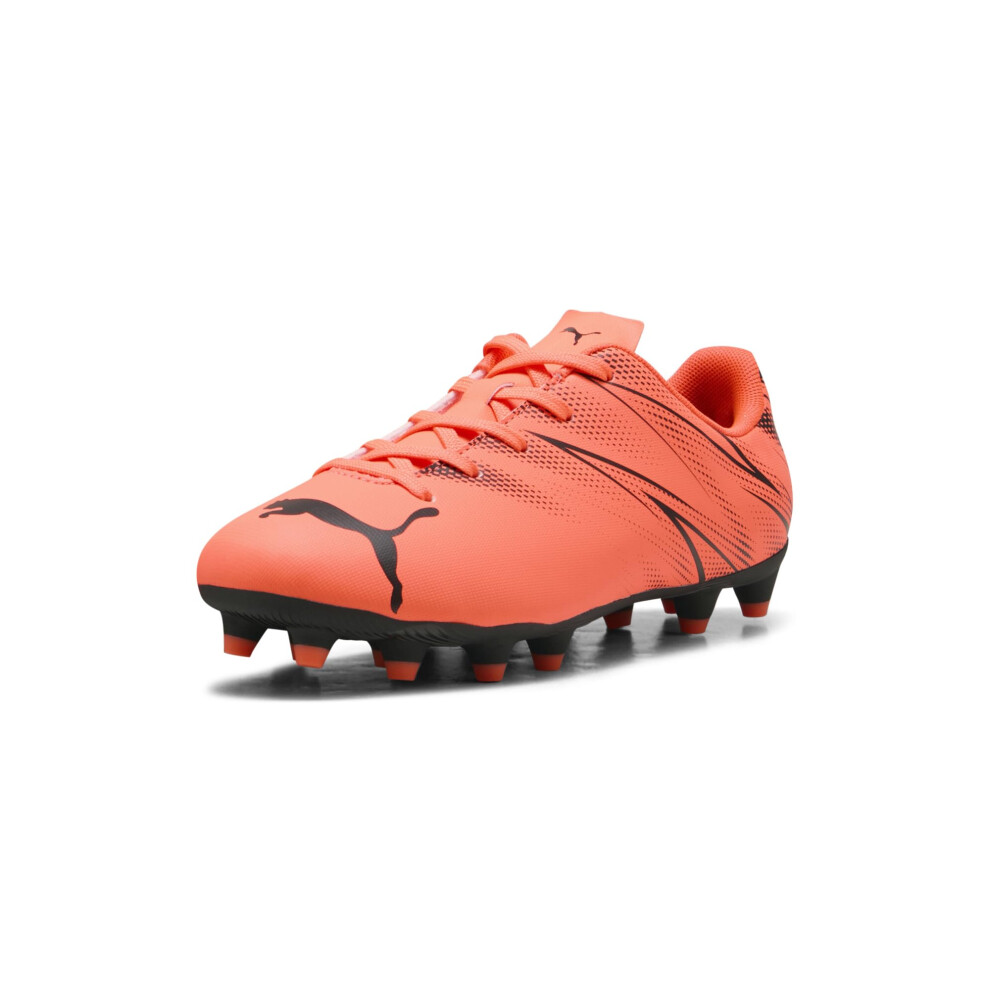 PUMA Attacanto Firm  Artificial Ground Soccer Cleats Sneaker  Glowing Red Black  3 US Unisex Big Kid