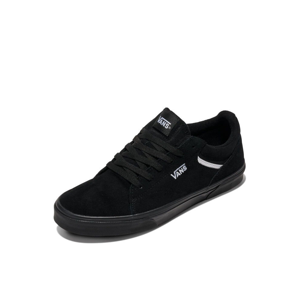 Vans Men's Seldan Low-Top Sneaker  Suede Black/Black  8.5