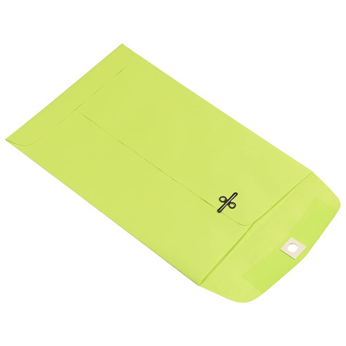 JAM PAPER 6 x 9 Open End Catalog Colored Envelopes with Clasp Closure - Ultra Lime Green - 100/Pack 2