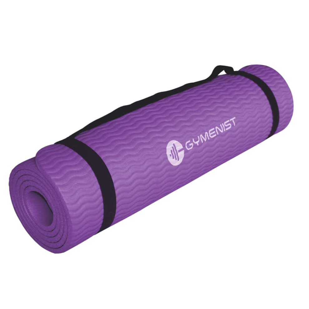 Tapis de yoga   pais GYMENIST, 61 x 180 cm, id  al pour le camping, le cardio, le Pilates et la gymnastique (violet)