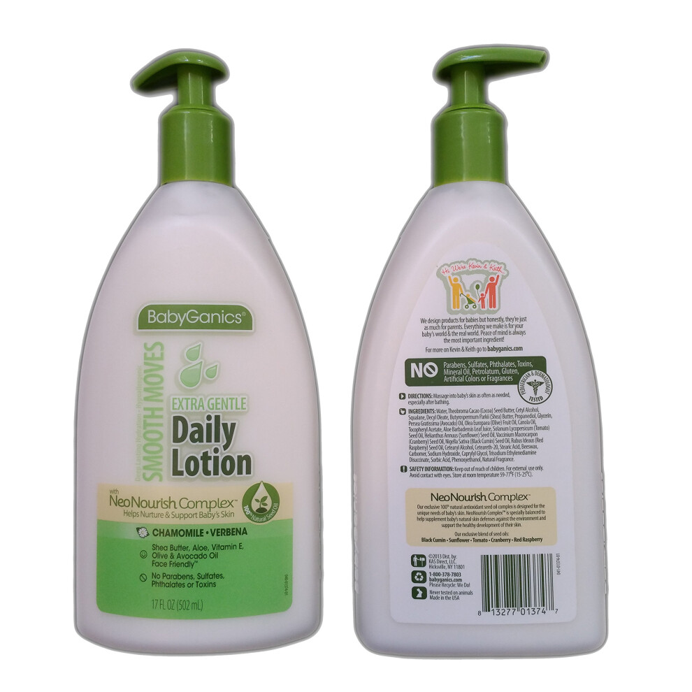 Babyganics Extra Gentle Moisturizing Daily Lotion, Chamomile Verbena, 17 Fluid Ounce (502 Ml)