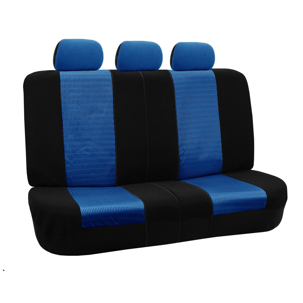 Fh Group Automotive Seat Cover Trendy Elegance For Back Seat Car Interior Accessories For Suv Sedan & Van Universal Fit Combo Rear Seat Cover Sp Blue 196342029349