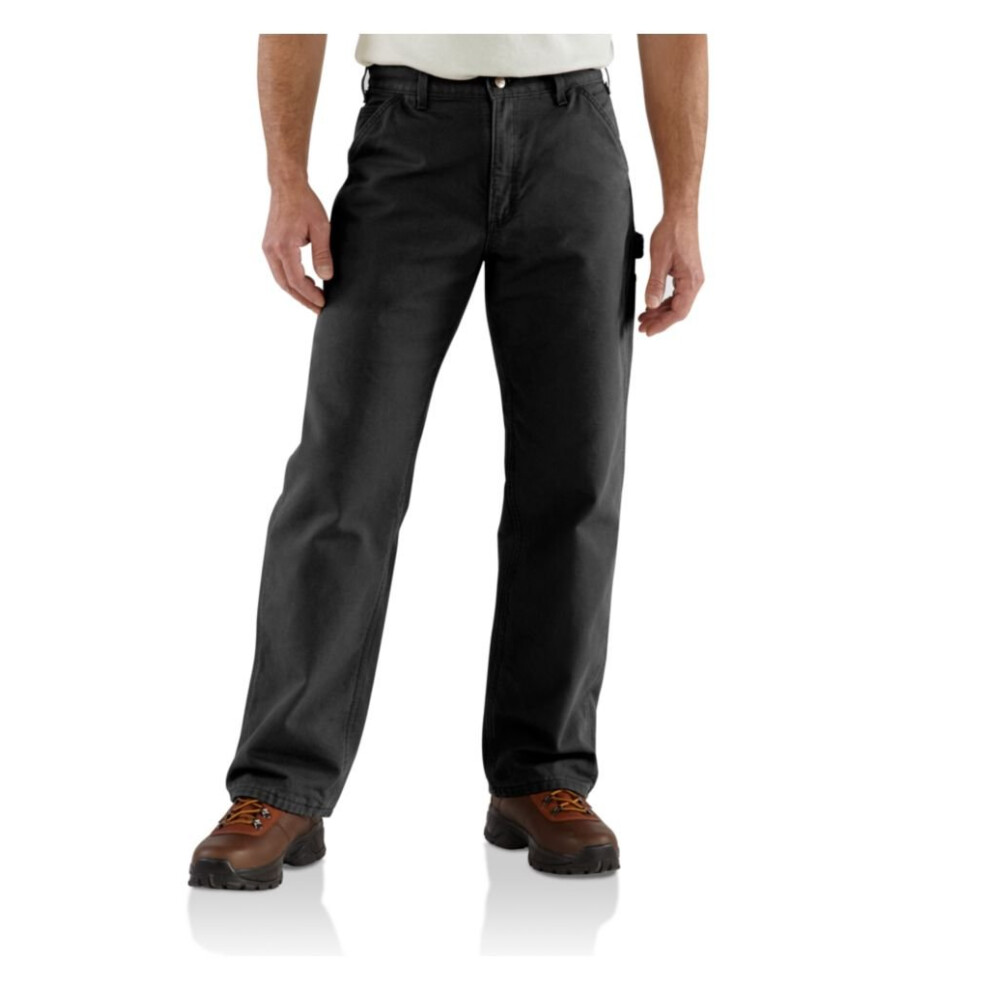 Carhartt Men's Loose Straight Washed Duck Lined Dungaree  Black  36W X 36L