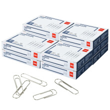 Deli Jumbo gemkapcsok csszsmentes 1000 nagymretu gemkapcsok 10 doboz, egyenknt 100 ezst