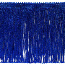 Trims by the Yard 6"""" Metallic Chainette Fringe Trim | Royal Blue| (20 yard cut)