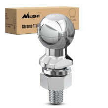 Nilight 2-tommer diameter krom trailer hitch ball 7 500 lbs 1 x 2-1/8-tommer skaft universal fit grå 2 års garanti