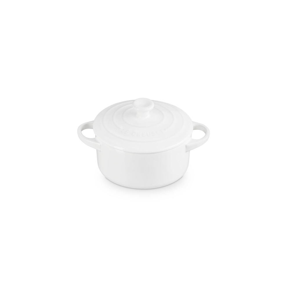 Le Creuset Stoneware Mini Round Cocotte  24 oz.  White