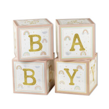 Kate Aspen Boho Rainbow Baby Block Box ??a??s??s? F?t???af???? ??es???? & ?a?d??? ?te??? (Set 4 Spells BABY)