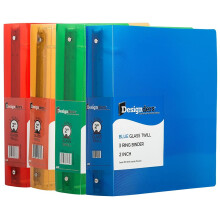 Jampapier plastic 2 inch bindmiddelen - diverse 3 ringbindmiddelen (roodblauw groen en oranje) - 4/pack