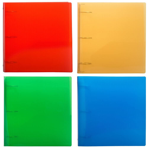 JAM PAPER Fichrios de plstico de 2 polegadas - Fichrios variados de 3 argolas (vermelho, azul, verde e laranja) - 4/pacote 1