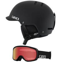 Giro Surface Snowboard Helmet Goggle Combo Matte Black con Black Wordmark Flash L (59-62.5 cm)