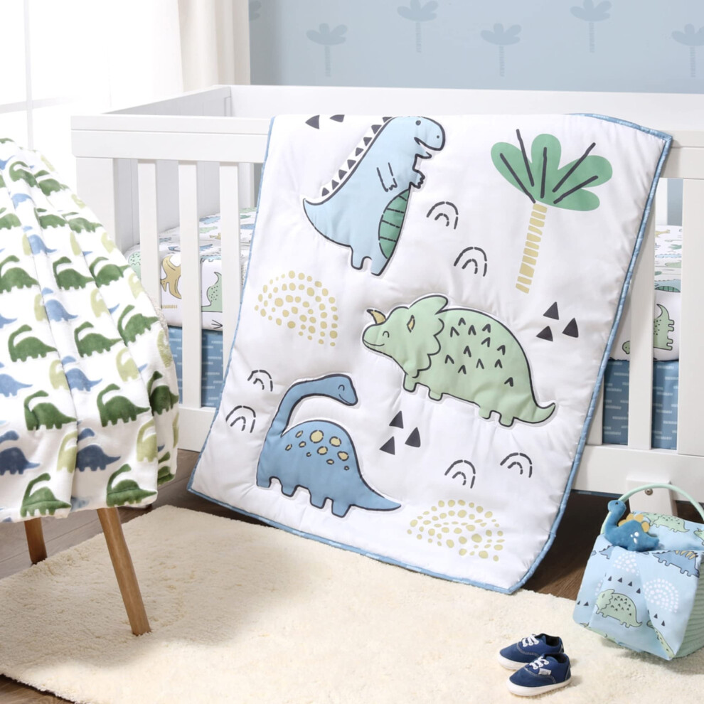 5 Piece Baby Crib Bedding Set For Boys - Newborn Infant & Toddler Nursery Bed Set Decor With Fitted Crib Sheets Blanket Dust Ruffle The Peanutshell