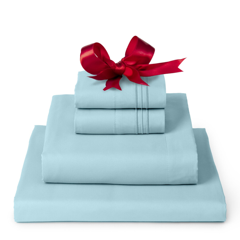 Zestaw Podwjnych Przescieradel Mellanni 4-Czesciowa Posciel Z Kolekcji Iconic (W Tym 2 Poszewki Na Poduszki) 16-Calowa Gleboka Kieszen Latwa Piele-image