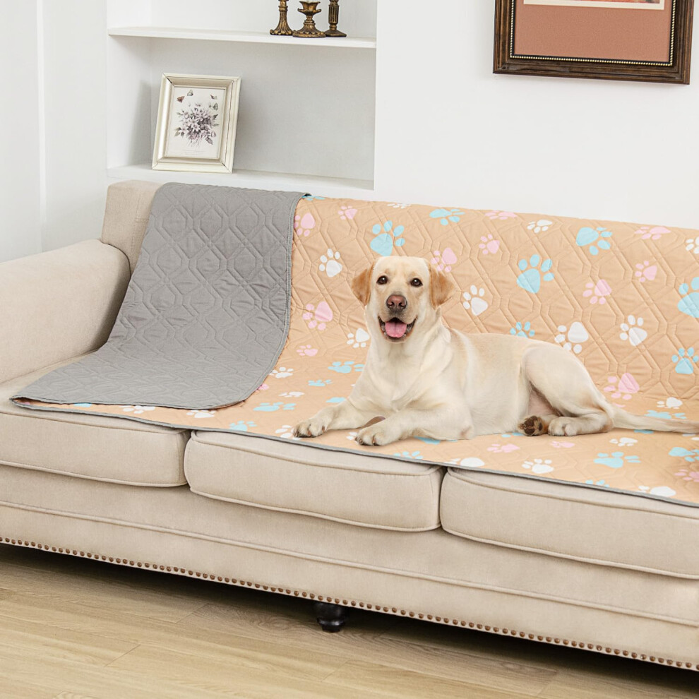 Housse de lit pour chien, couvertures, tapis, protection de canapé, imperméable, protection de meubles, matelas à langer réutilisable (jaune + pa