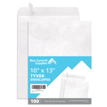 Blue Summit 100 Tyvek-kuvert 10x13 Stora 10x13-kuvert Sjlvfrsegling Vit Tyvek med mittsm