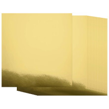 Metaliczny zloty papier kartonowy 50 sztuk 12x12 (250 GSM 92 funty) - Zloty karton foliowy Plyta Odporna na zarysowania lustrzana powierzchnia - Komp