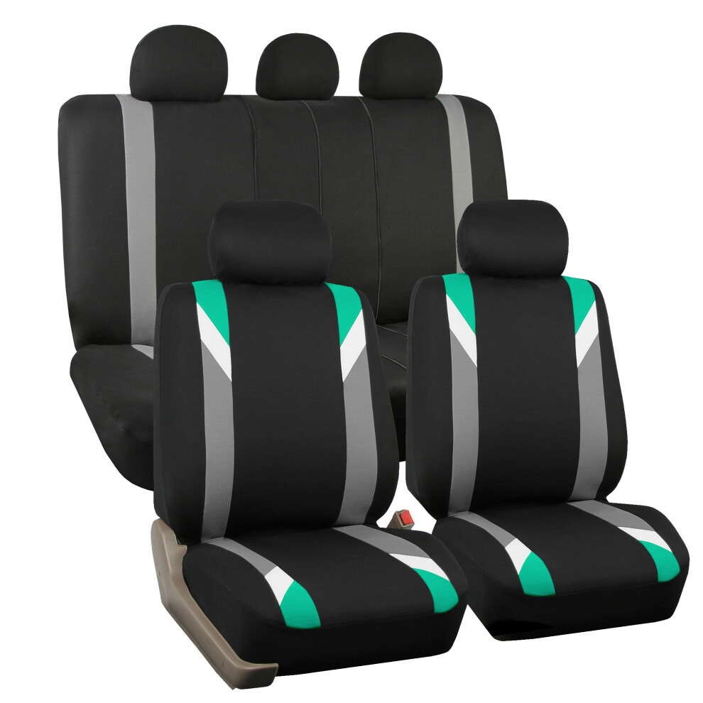 Fh Group Car Seat Covers Full Set Cloth - Seat Covers For Low Back Car Seats With Removable Headrest Universal Fit Automotive Seat Cover Airbag Compat 196342113772
