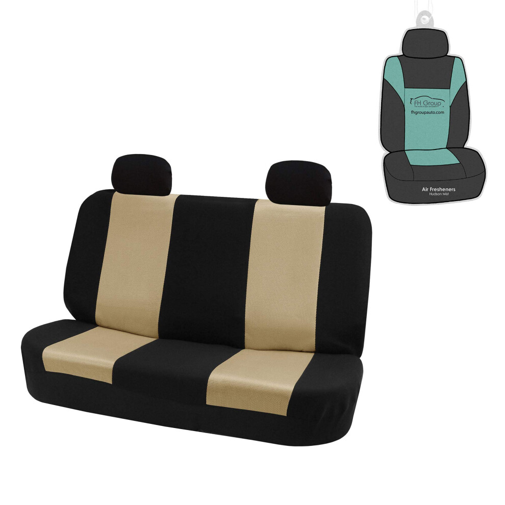 Fh Group Car Seat Cover Universal Fit For Back Seat - Combo Small Car Seat Cover Design Car Interior Accessories For Suv Sedan - Rear Car Seat Beige 196342019203