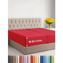 Extra Deep Split King Fitted Sheet - Hotel Luxury Single Fitted Sheet Only - Easily Fits 18 inch to 24 inch Mattress - Ultra Soft Wrinkle & Fade Fre