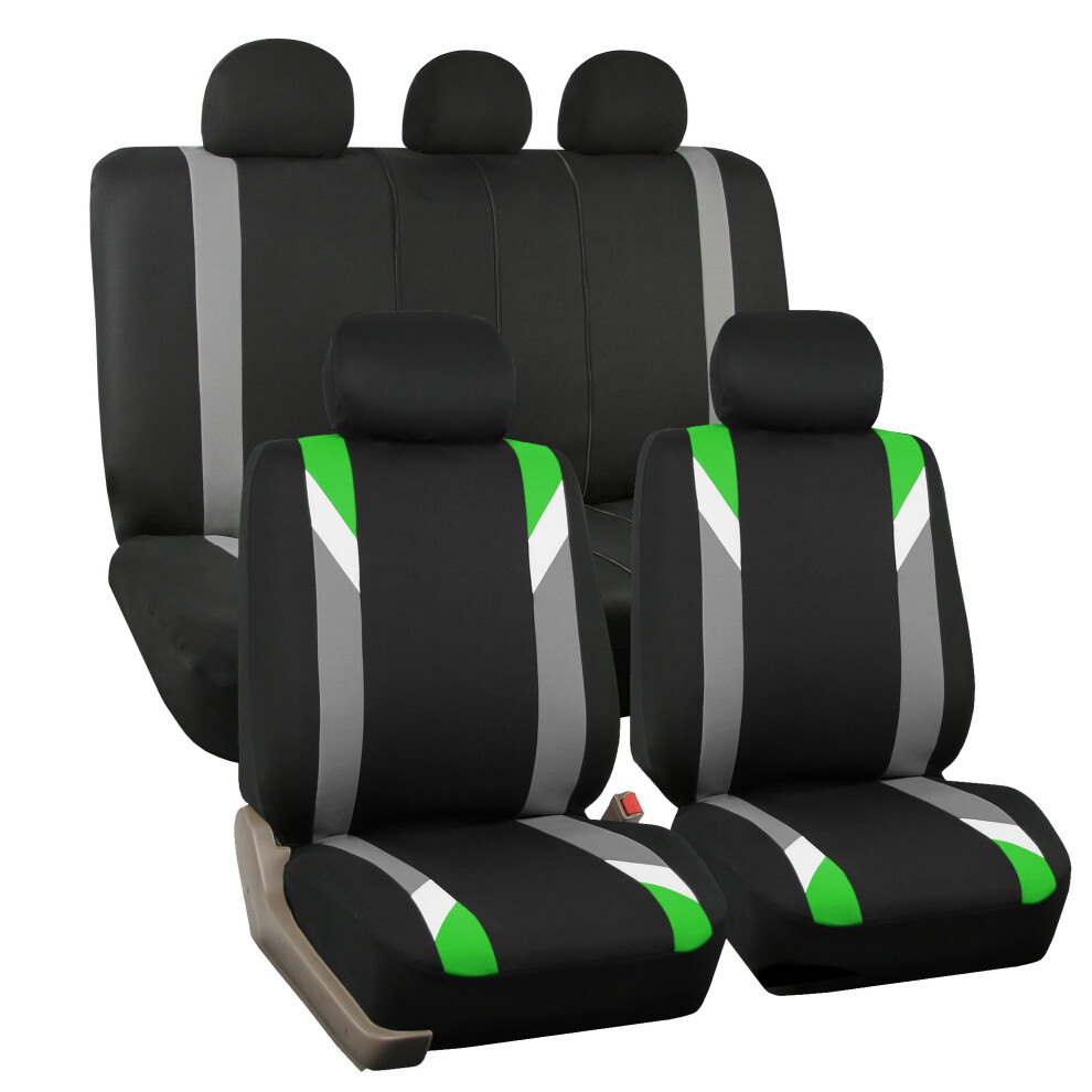 Fh Group Car Seat Covers Full Set Cloth-Seat Covers For Low Back Car Seats With Removable Headrest Universal Fit Automotive Seatcover Airbag Compatibl 196342113765