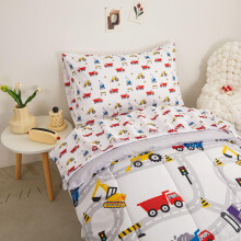 Viviland Boys Car Toddler Comforter Sets Soft Toddler Bedding Set Microfiber Toddler Bed Set Truck