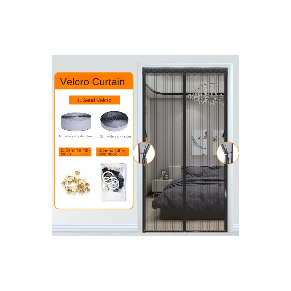 (black-a, 90x220cm) Magnetic mosquito net door, insect repellent curtains for French doors to prevent mosquitoes and other pests, quick installation.