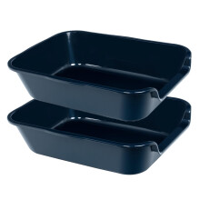Blaucasa 2er-Pack extra große Hundetoilettenwanne (ABS-Material), Jumbo-Seniorentoiletten mit niedrigem Einstieg für mehrere Kätzchen, große Katz
