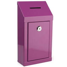 Metaldonation Boks Charity Steel Collection Box Office Prough Office Box Secure Box med top slot og lås med nøgler vægmontering med forborede hul