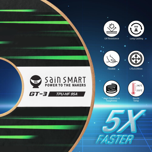 SainSmart TPU Filament 1.75mm GT-3 Flexible 3D Printer Filament for ...