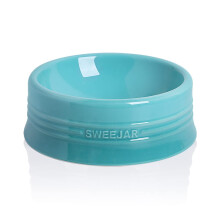 Sweejar Gradient Dog Bowl Ceramic Dog Food Dish for Large Dogs and Large Cat Porcelain Pet Bowl for Food and Water 32 oz (Gradient Blue)