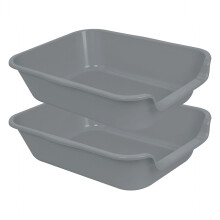 Blaucasa 2er-Pack extra große Hundetoilettenwanne (ABS-Material), Jumbo-Seniorentoiletten mit niedrigem Einstieg für mehrere Kätzchen, große Katz