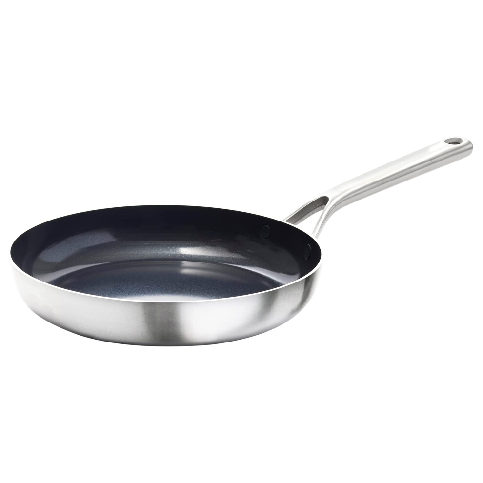 OXO Mira Tri-Ply Stainless Steel PFAS-Free Nonstick  10"""" Frying Pan Skillet  Induction  Multi Clad  Dishwasher and Metal Utensil Safe