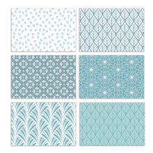 Better Office Products 100-Pack All Occasion Greeting Cards Assorted Blank Note Cards 4 x 6 inch 6 Blue Hue Floral Designs Blank Inside with Env