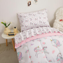 Viviland Unicorn Toddler Comforter Sets  Cute Girls Toddler Bedding Set  Soft Microfiber Toddler Bed Set