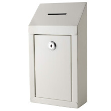 Metal Donation Box Charity Steel Collection Box Office Suggestion Box Secure Box With Top Slot and Lock with Keys Wall Mount with pre drilled holes 10