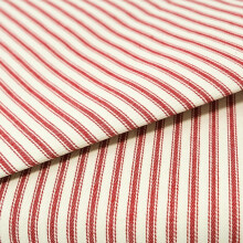Roc-lon 44/45 Inches Wide 100% Cotton Woven Ticking Striped Red 5 Yard pre Cut