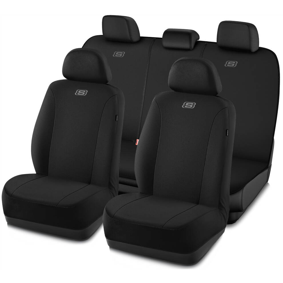 Housses De SièGe Auto Skechers En Polyester Respirant De Qualité SupéRieure, Ensemble Complet De Housses De SièGe Auto Compatibles Avec Les Airba-image
