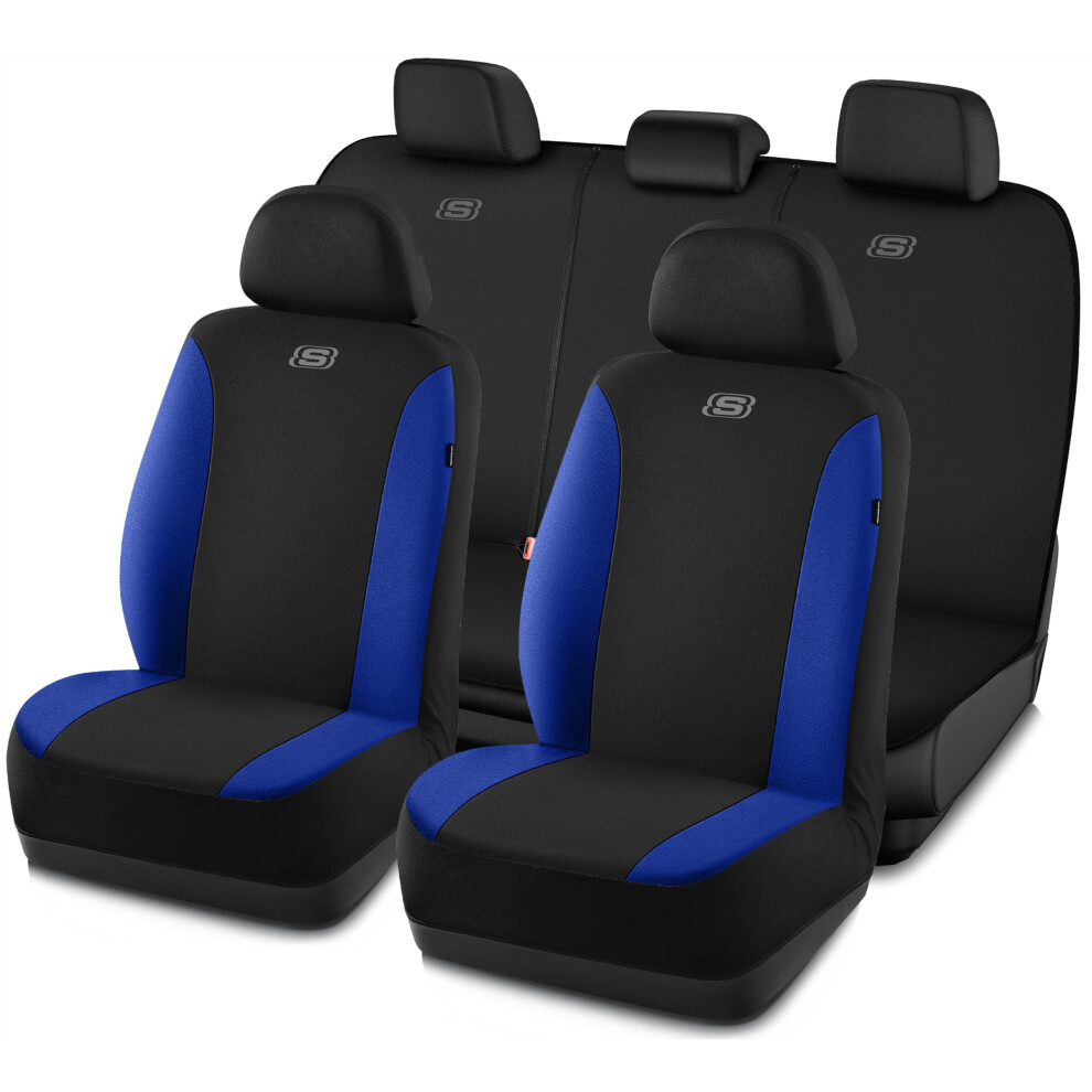 Housses De SièGe Auto Skechers En Polyester Respirant De Qualité SupéRieure, Ensemble Complet De Housses De SièGe Auto Compatibles Avec Les Airba-image