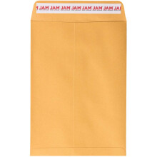 JAM PAPER 7 1/2 x 10 1/2 avopäät kirjekuoret kuorimalla ja sulkemalla - Ruskea Kraft Manila - 100 / pakkaus
