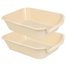 Blaucasa 2er-Pack extra groe Katzentoilettenwannen (ABS-Material), niedriger Einstieg, Jumbo-Katzentoiletten fr Senioren, fr mehrere Ktzchen