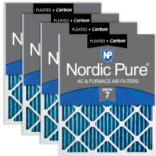 Nordic Pure 16x16x1 (15_3 / 4 x 15_3 / 4 x 3/4) Filtres     air pliss   s Merv 7 Plus Carbon 4 Pack