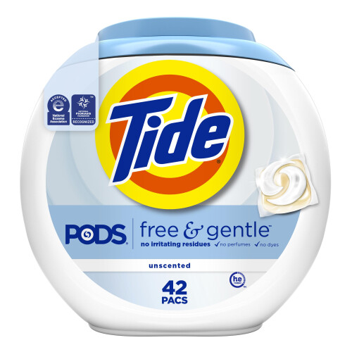 Tide PODS Less Irritants Détergent à Lessive, 42 Compte, Tide PODS