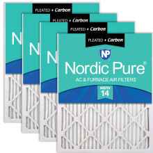 Nordic Pure 16x16x1 (15_3 / 4 x 15_3 / 4 x 3/4) Filtres     air pliss   s Merv 14 plus carbone 4 pack