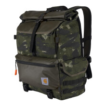 Mochila Carhartt 40L de Nylon Roll Top, Material Resistente al Agua con Compartimento para Laptop de 17", Camo Fatigue