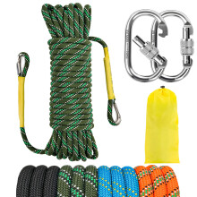 NTR Oranje/Zwart/Blauw Klimtouw 10M(32ft) 20M(64ft) 30M(96ft) 50M(160ft), 8MM Statisch Klimtouw met 2 Stalen Haken