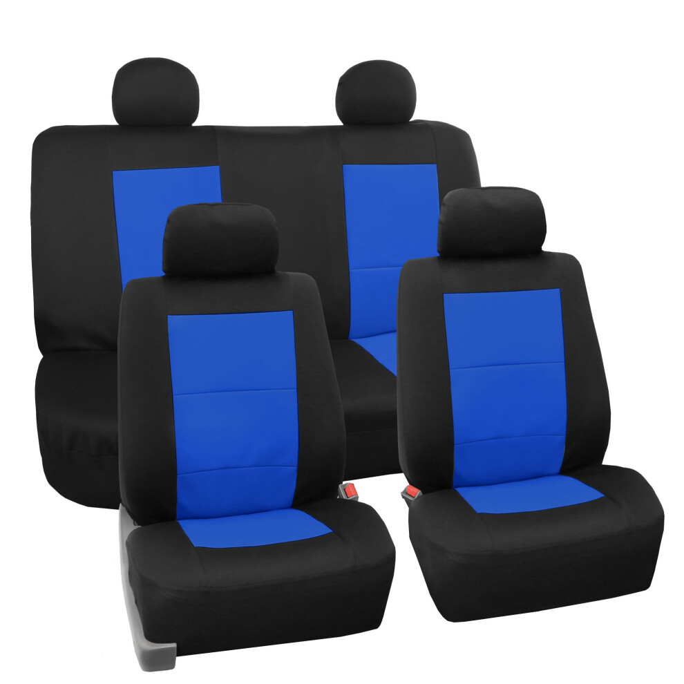 Fh Group Full Set Neoprene Car Seat Covers For Low Back Front Seat Covers Washable Seat Cover Universal Fit For Suv Sedan Van Blue 816352028773